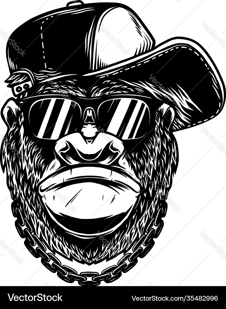 Angry Gorilla mit Baseball Cap Vektorbild