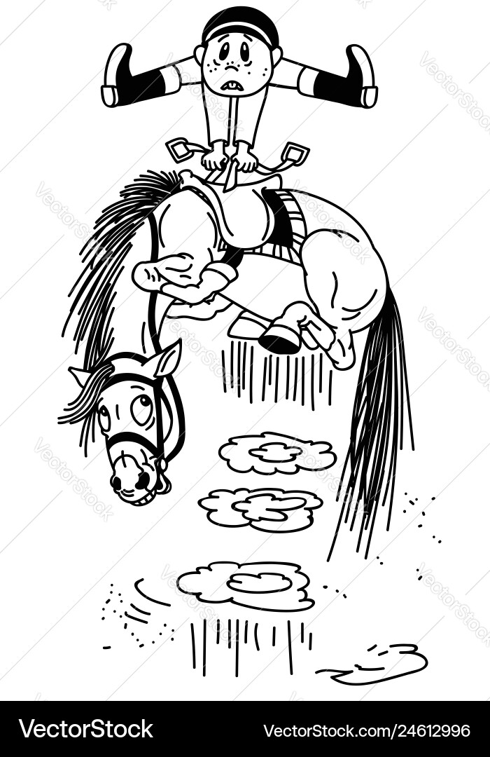Boy Gets Bucked Off Horse Vector Image