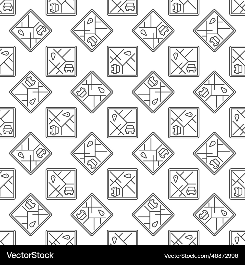 Car sharing map app concept line seamless pattern Car sharing map app concept line seamless pattern vector image
