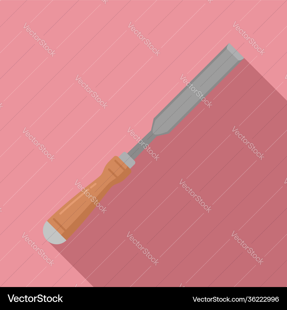 Chisel carving icon flat style Chisel carving icon flat style vector image