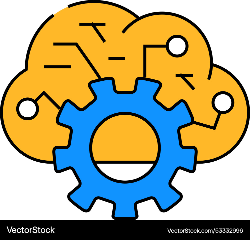 Cloud data erp icon color Cloud data erp icon color vector image