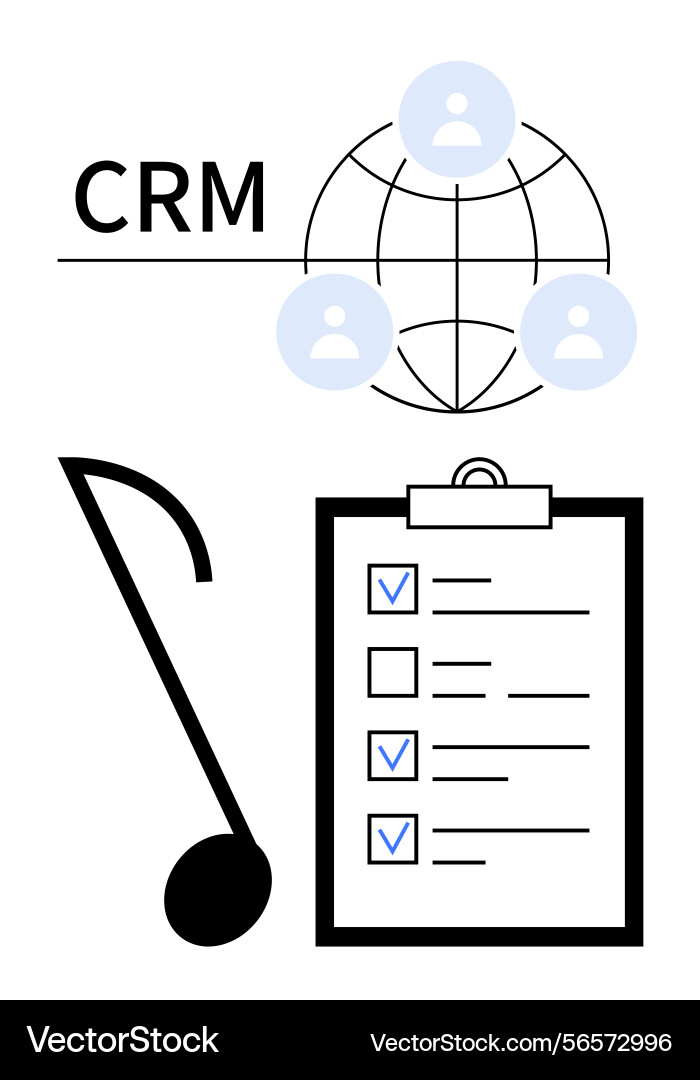 Crm workflow concept with user connections Crm workflow concept with user connections vector image