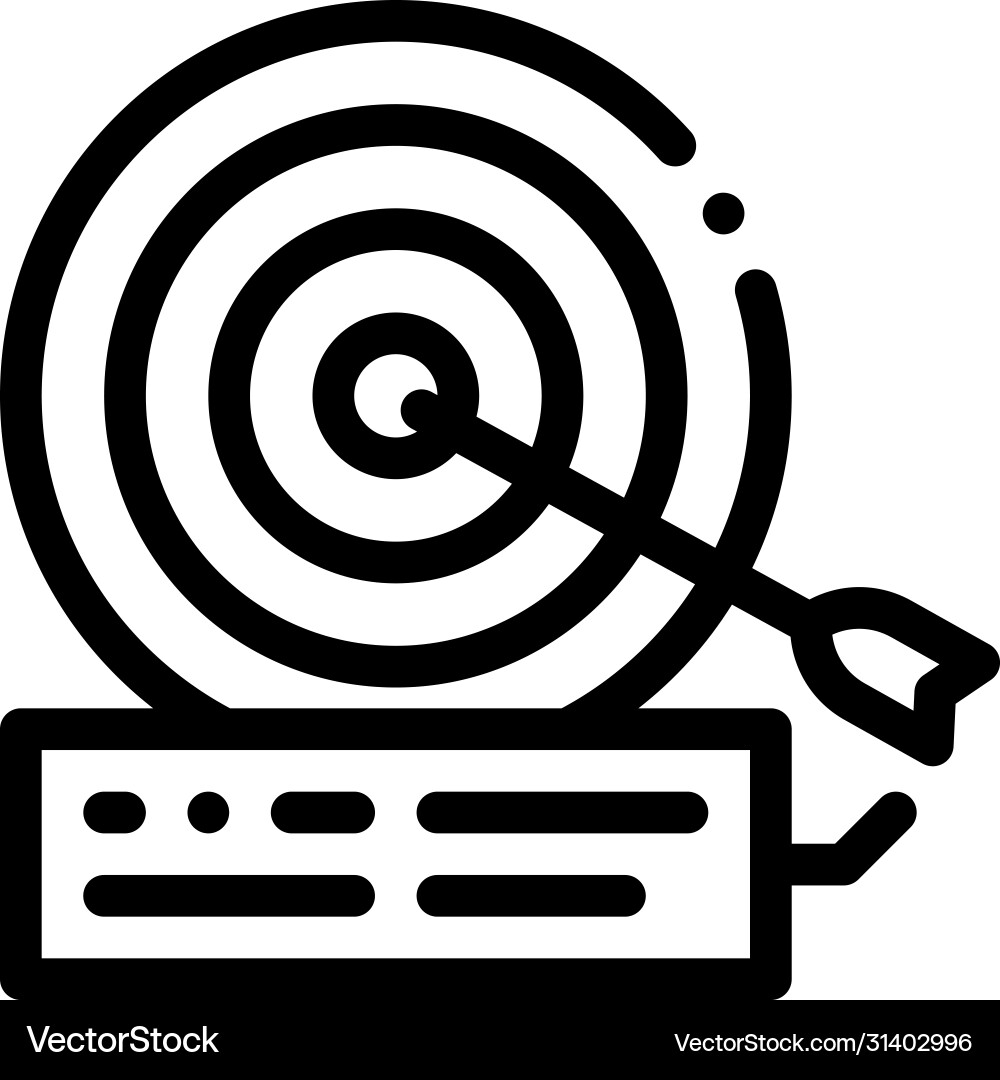 Dart hit target icon outline Dart hit target icon outline vector image