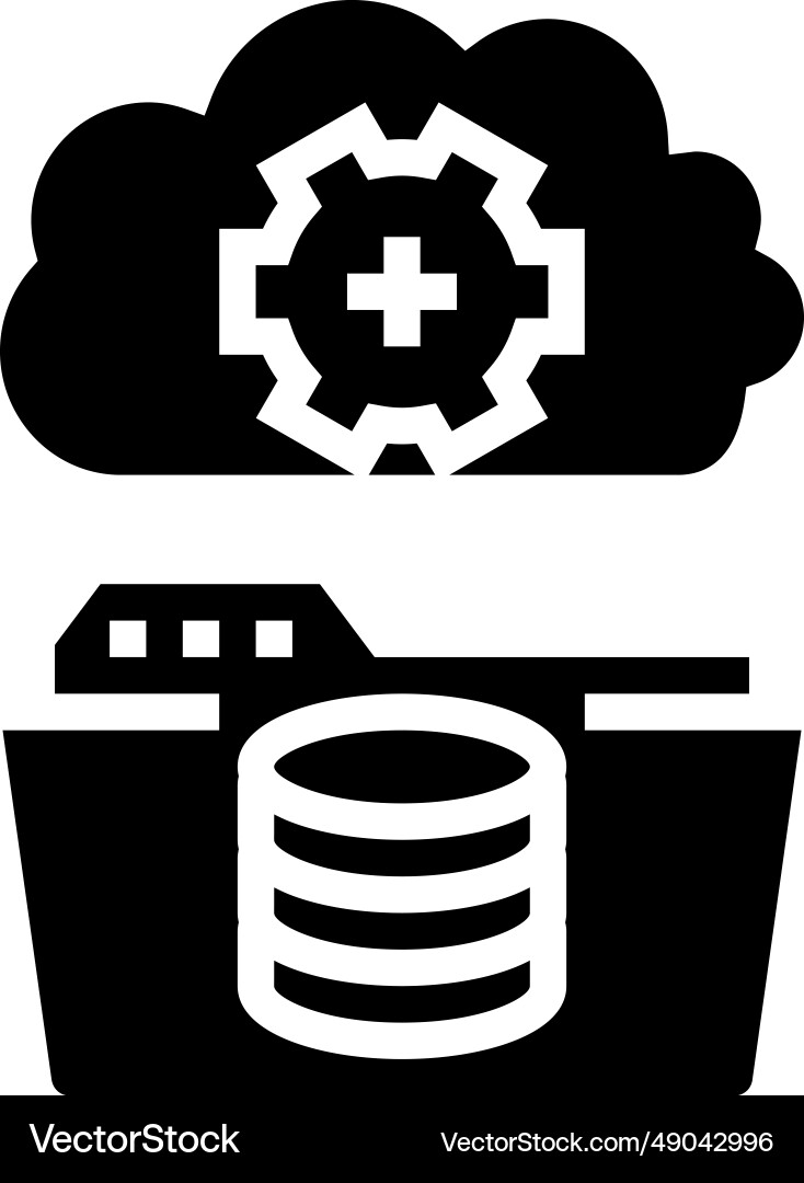 Data archiving database glyph icon Data archiving database glyph icon Vector Image