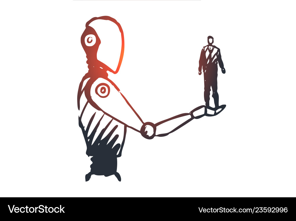 Data robot technology machine intelligence vector image