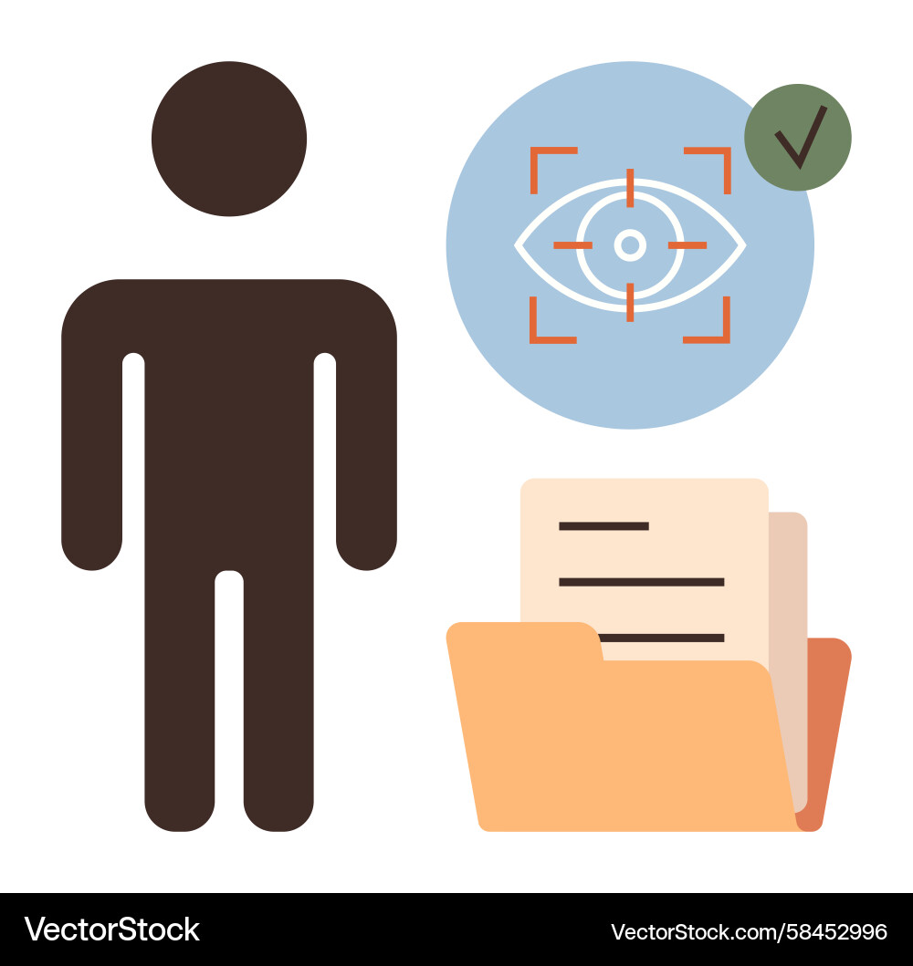 Data Security: Biometric Scan & Privacy Vector Image