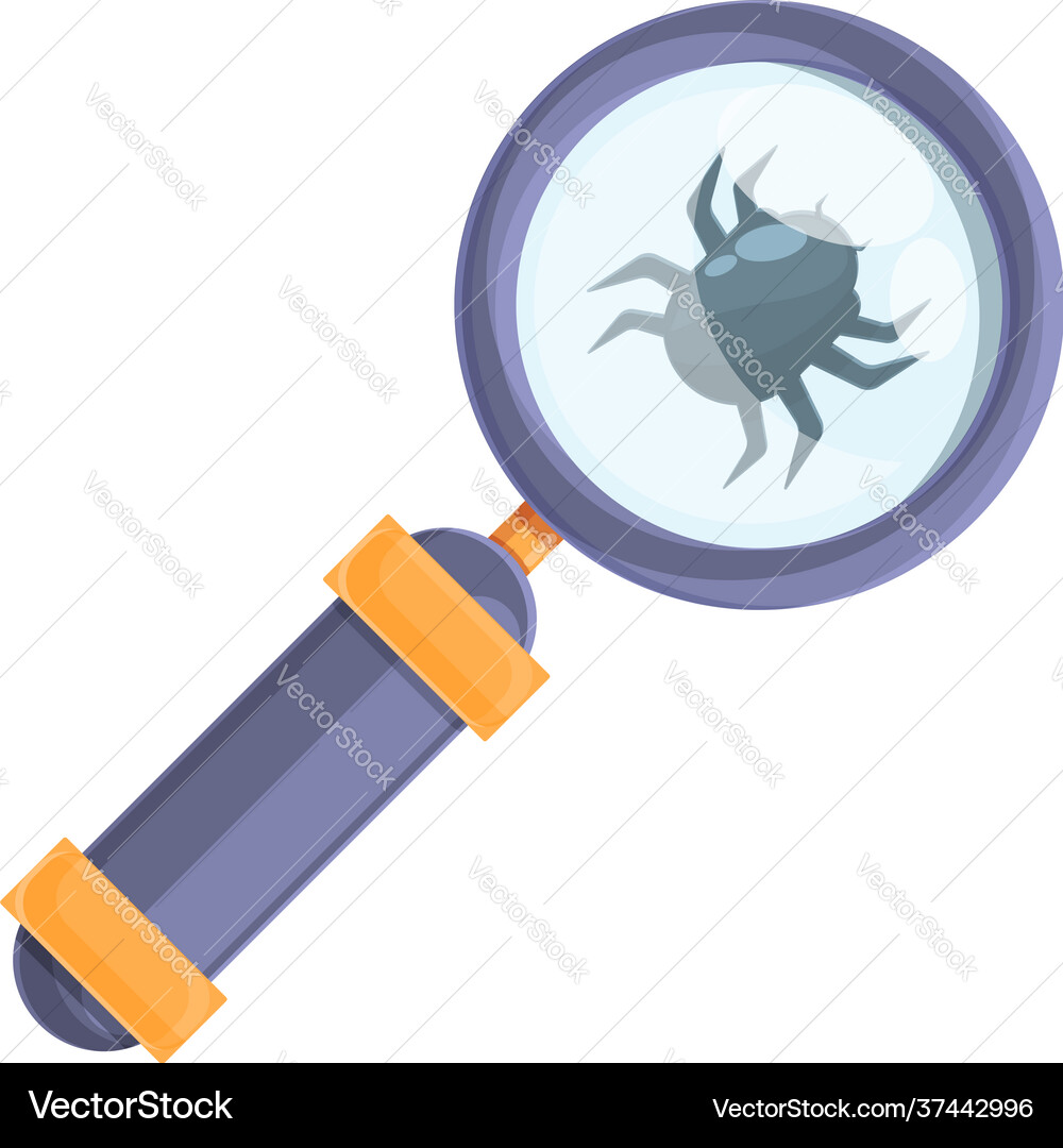 Detect malware bug icon cartoon style Detect malware bug icon cartoon style vector image