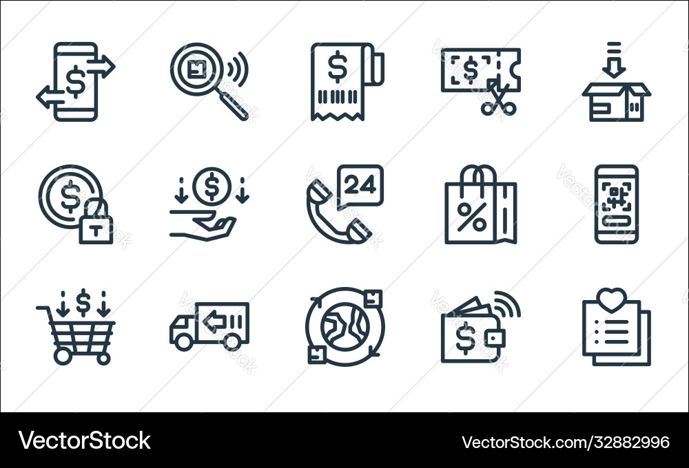 Ecommerce line icons linear set quality Ecommerce line icons linear set quality vector image