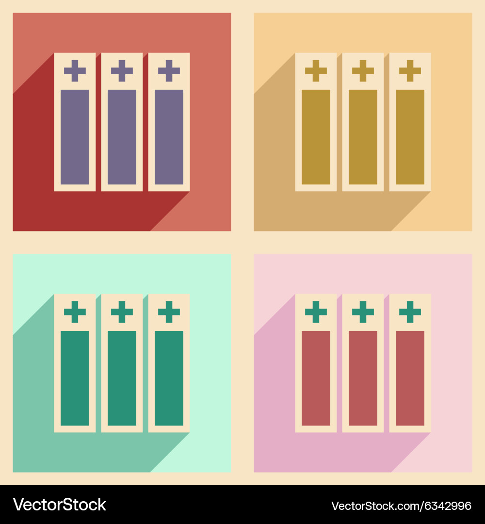 Flat with shadow concept and mobile application Vector Image