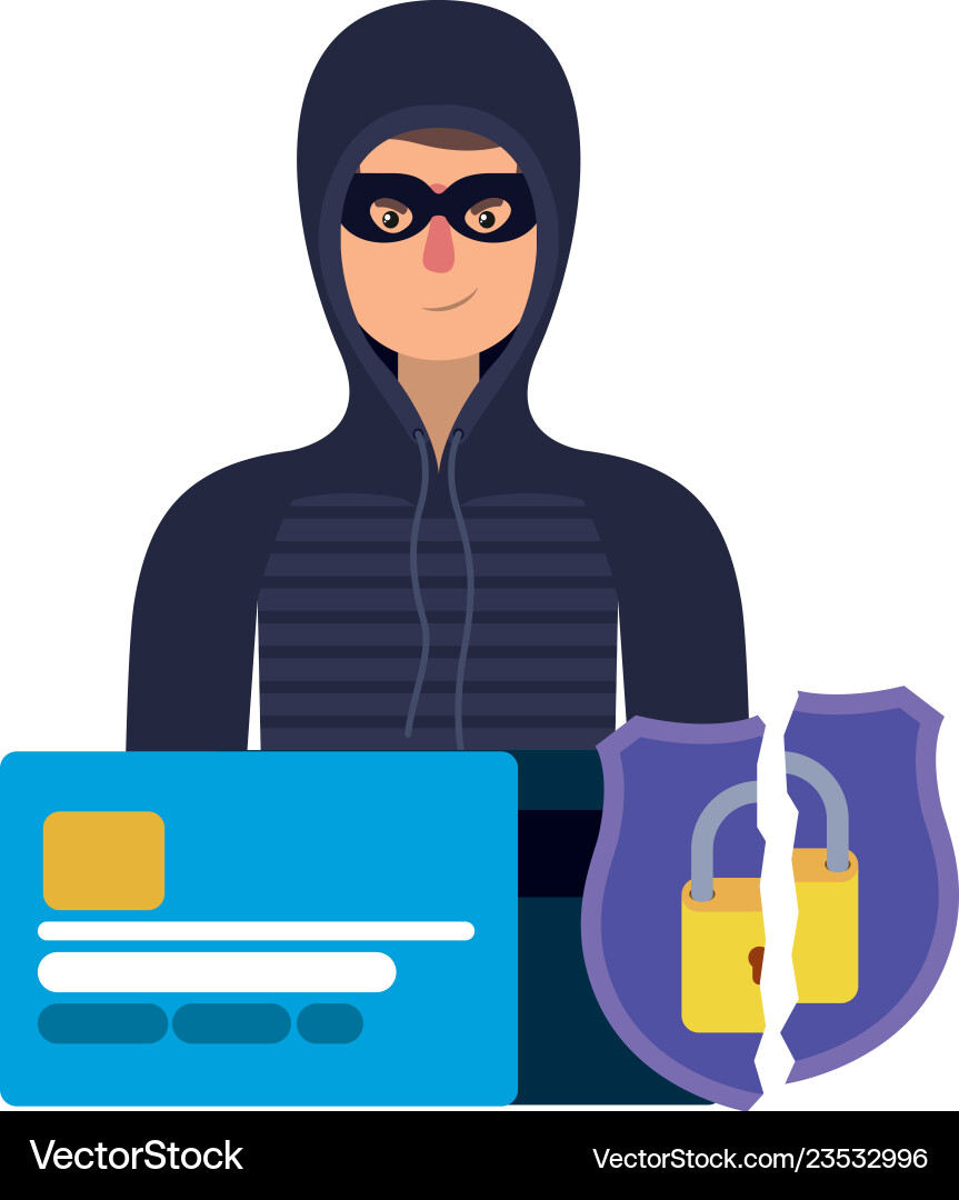 Hacker stealing information avatar character Vector Image