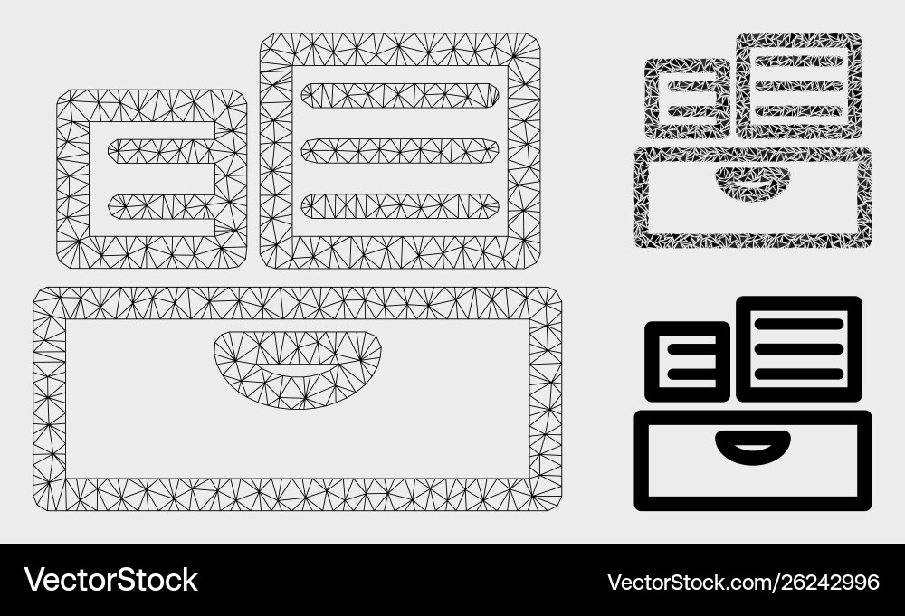 Library catalog mesh 2d model and triangle Library catalog mesh 2d model and triangle vector image