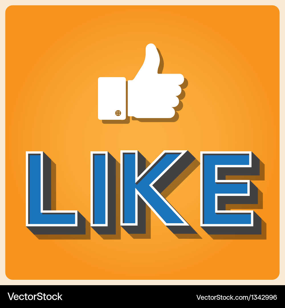 Like and thumb up retro type font eps10 vector image