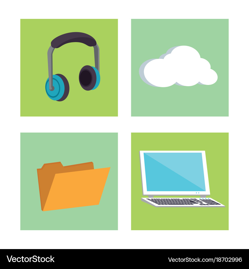 Music cloud computing vector image