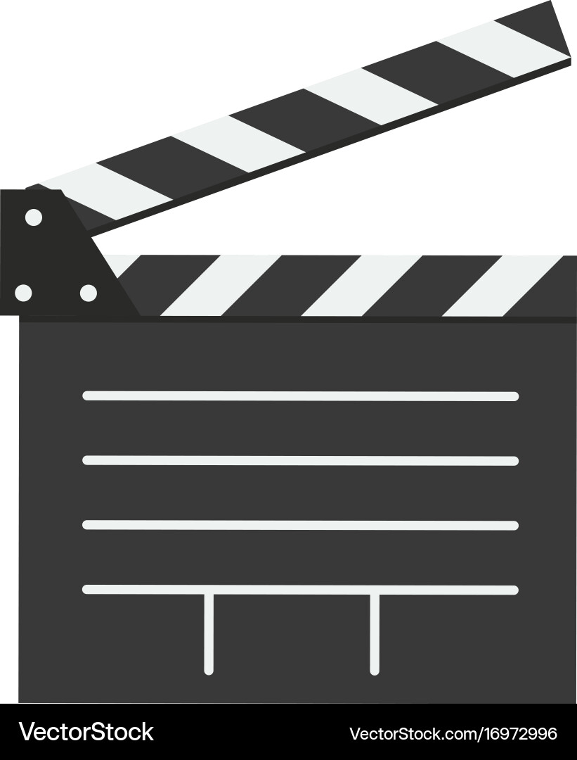 Open clapperboard icon image Vector Image