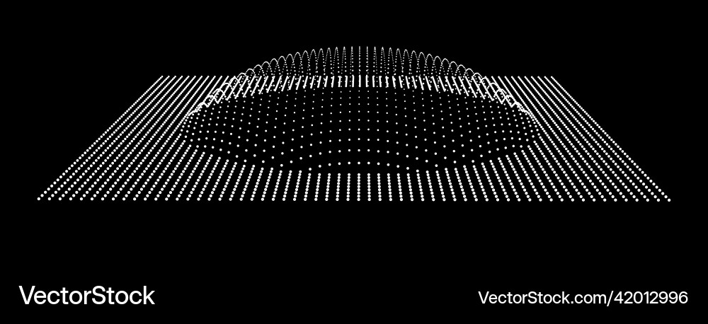 Particle dimension sound wave part of sphere Particle dimension sound wave part of sphere vector image