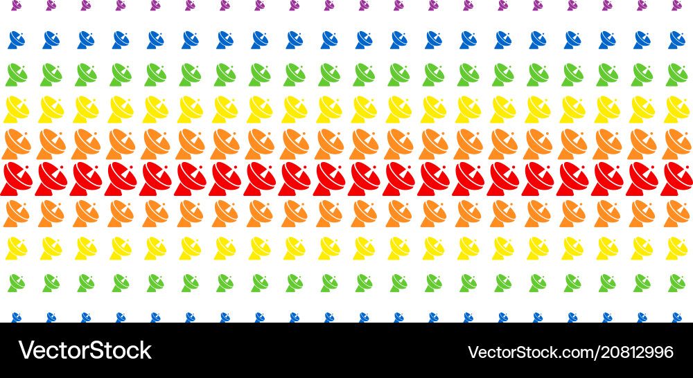 Radio telescope shape halftone spectrum array Radio telescope shape halftone spectrum array vector image