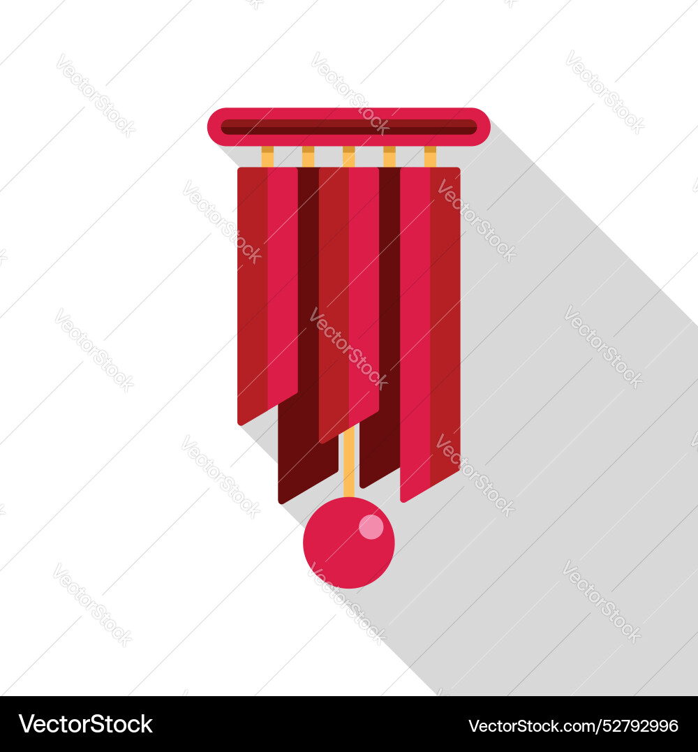 Red wind chime hanging and creating a relaxing Red wind chime hanging and creating a relaxing vector image