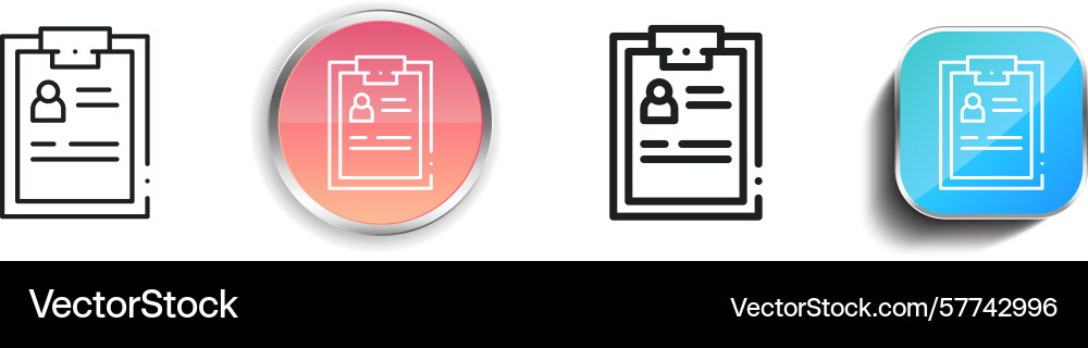 Resume icon thin linear regular and button style Resume icon thin linear regular and button style vector image
