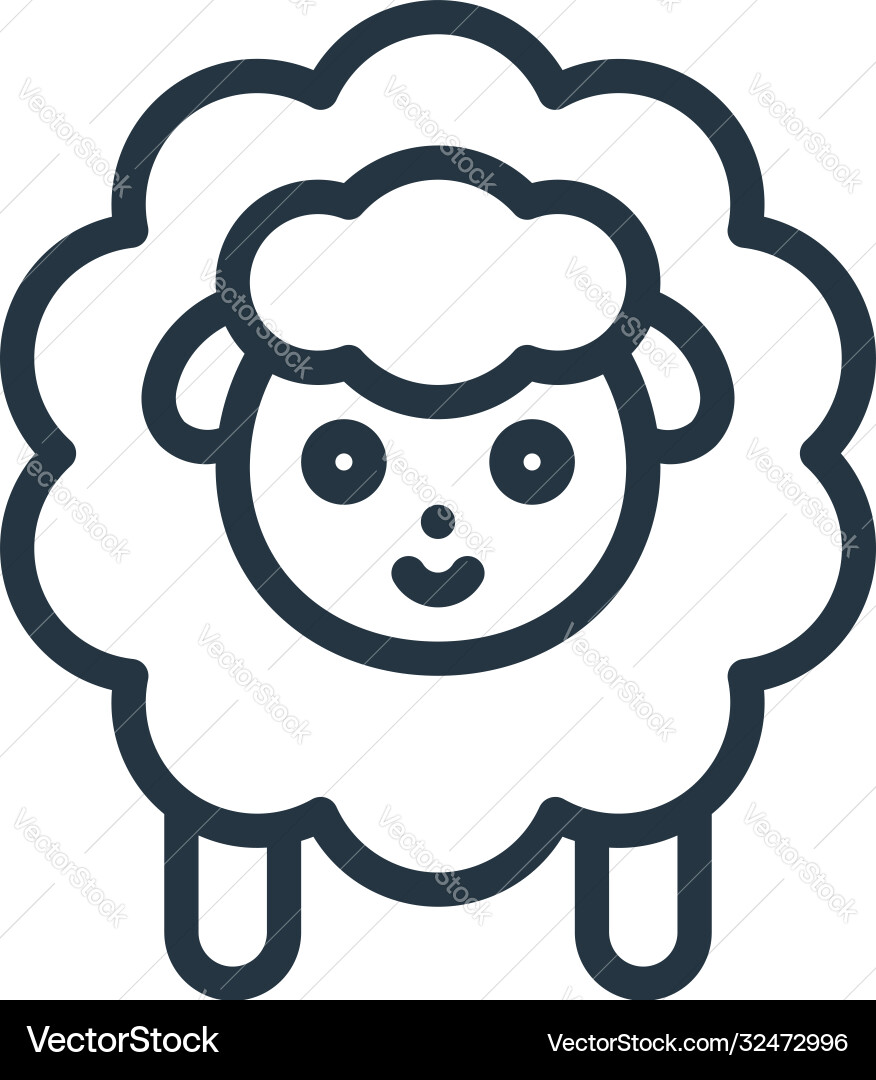 Sheep icon editable stroke linear Vector Image