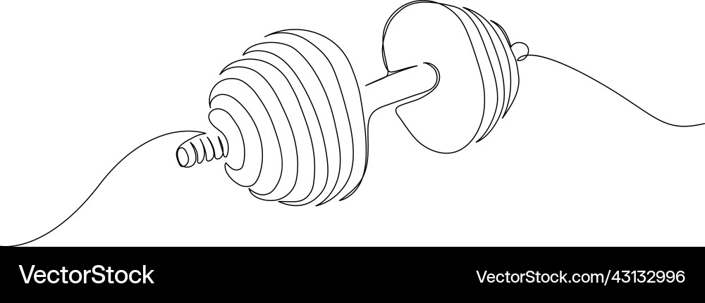 Stackable dumbbell one line art continuous Vector Image