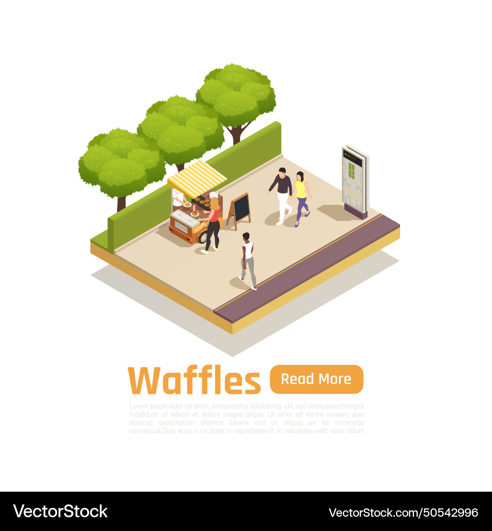 Street carts trucks isometric isolated composition Street carts trucks isometric isolated composition vector image