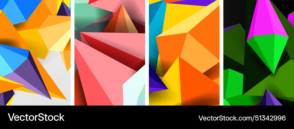 Triangle abstract concepts poster set Triangle abstract concepts poster set vector image