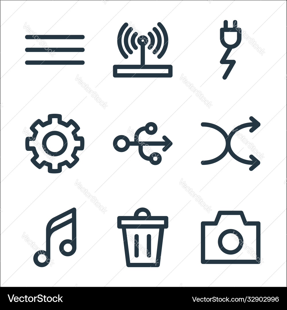 User interface line icons linear set quality User interface line icons linear set quality vector image