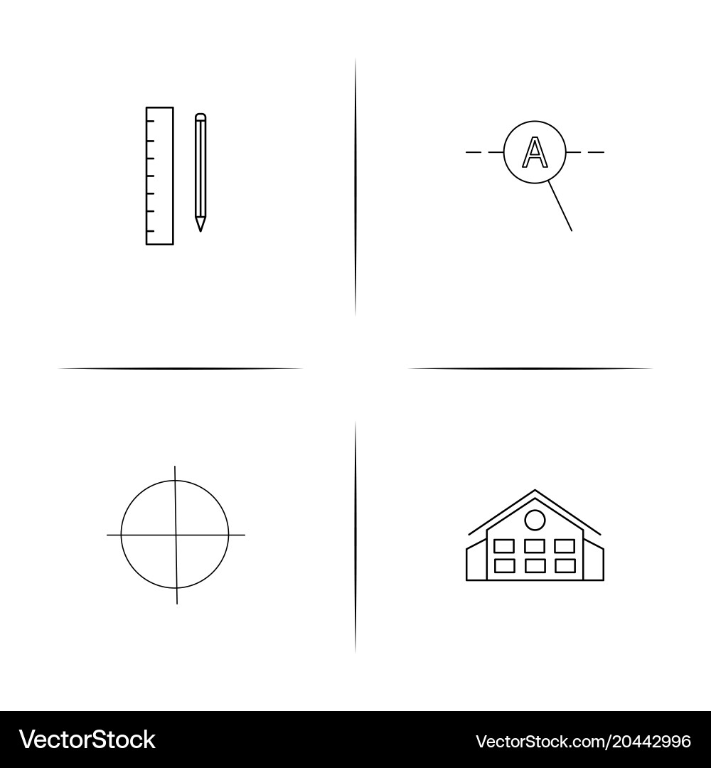 Web and text simple linear icon setsimple outline vector image