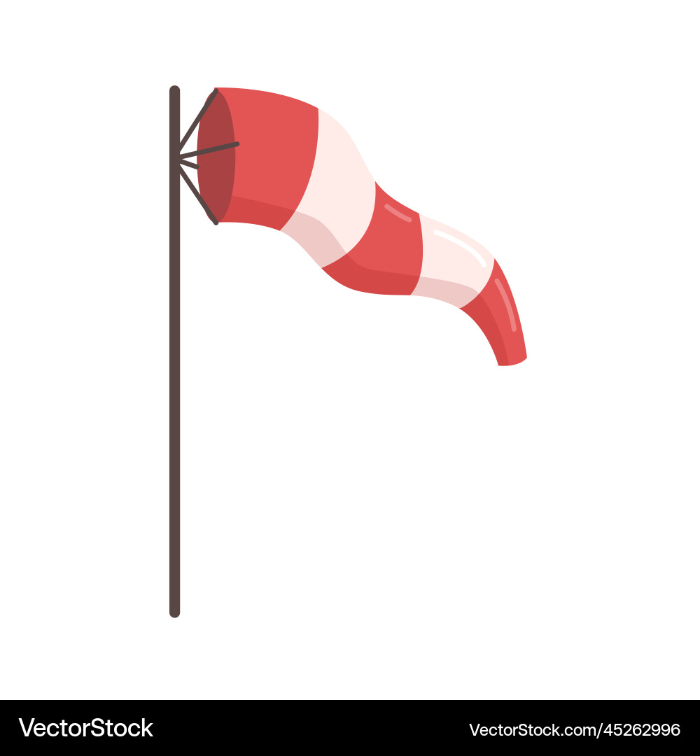 Wind speed and direction chart flag pole windsock Vector Image