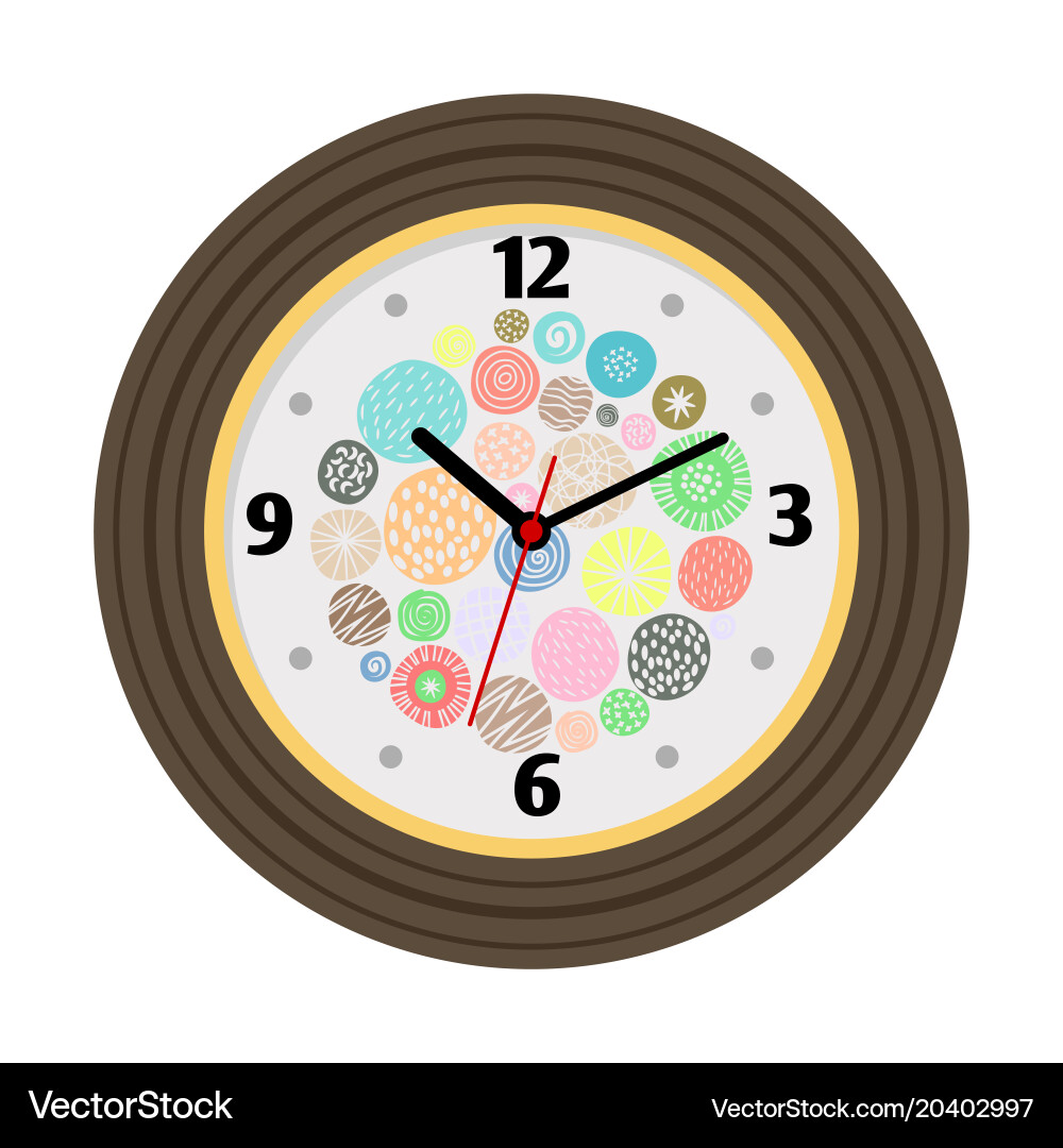 Artistic Clock with Scatter Background vector image