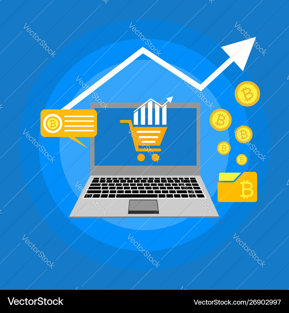 Blockchain scheme mining crypto currency server Blockchain scheme mining crypto currency server vector image