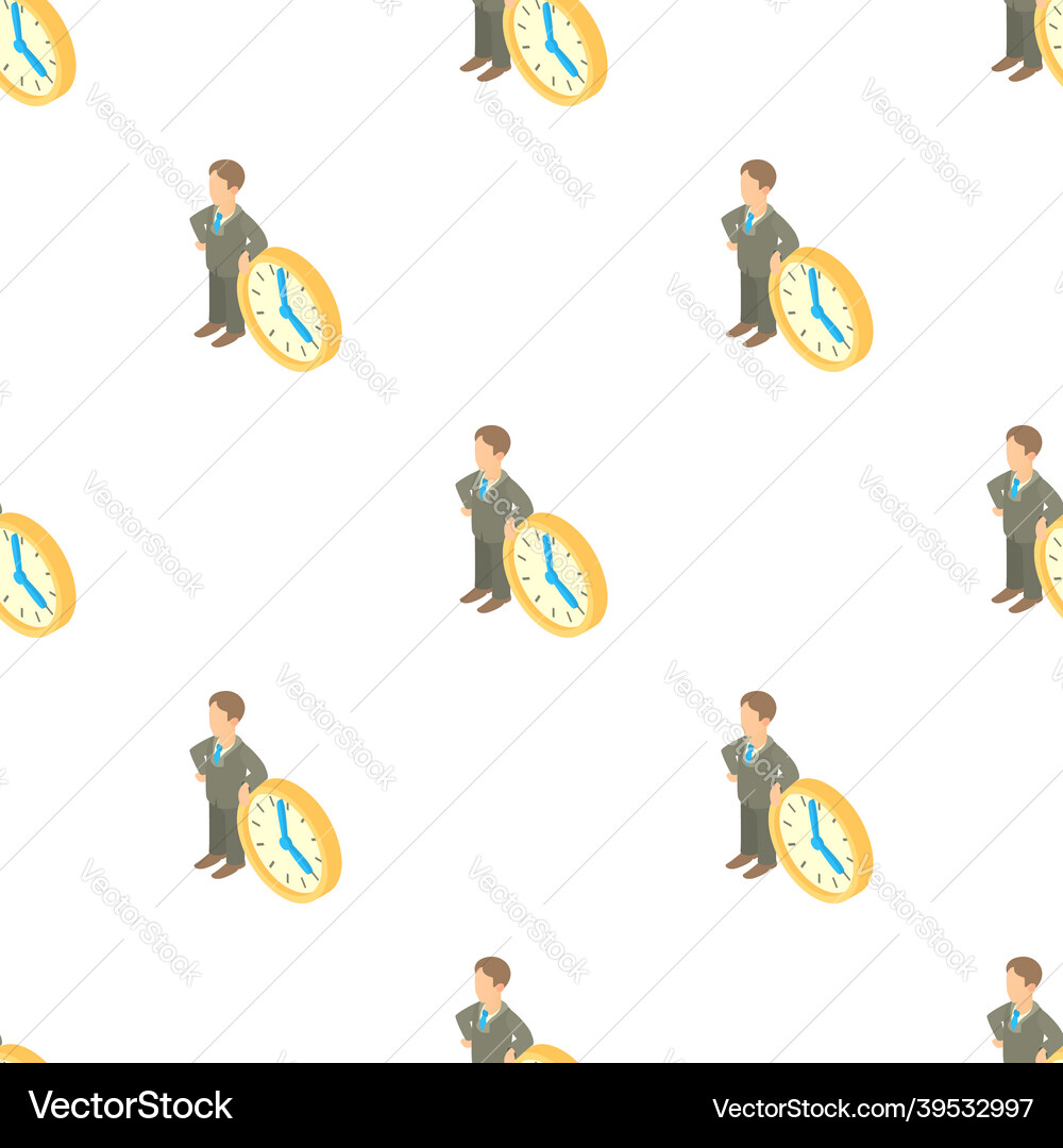 Businessman and clock showing 4 pattern Businessman and clock showing 4 pattern vector image