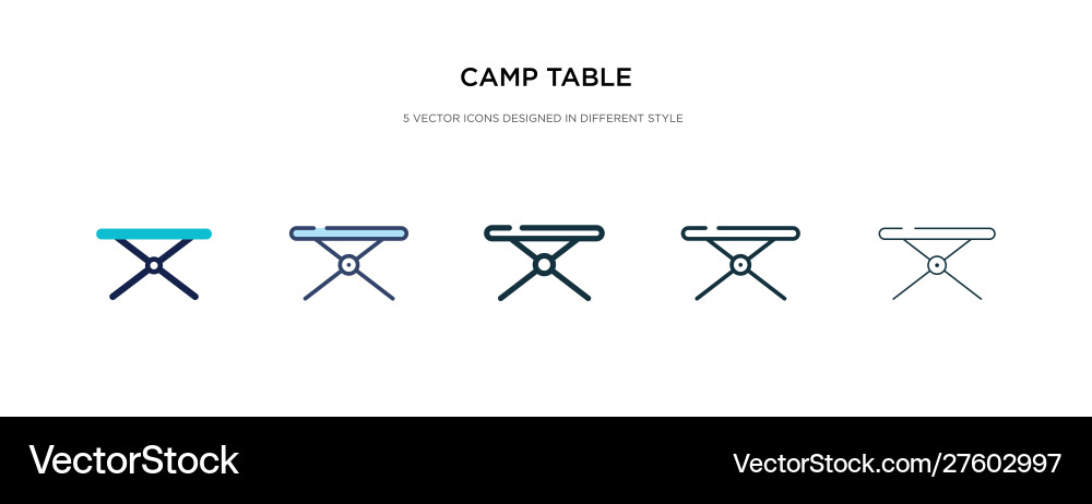 Camp table icon in different style two colored Camp table icon in different style two colored vector image