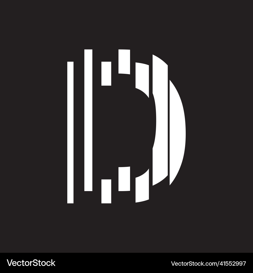 D abstract logo with slice effect design Vector Image
