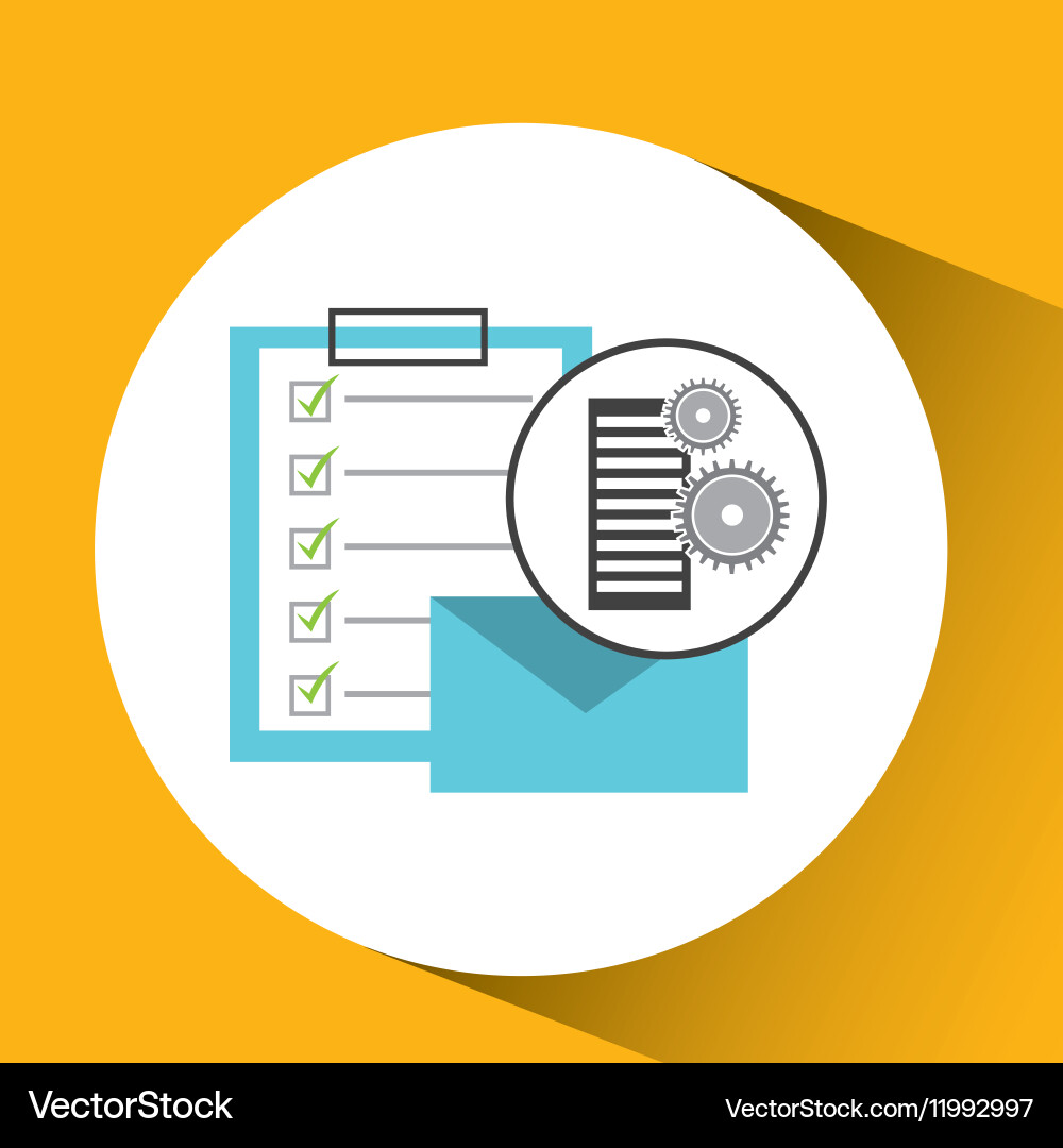 Database setting email mail check list vector image