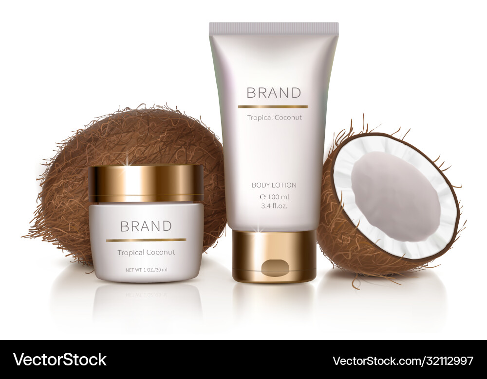 Design element with organic cosmetics vector image