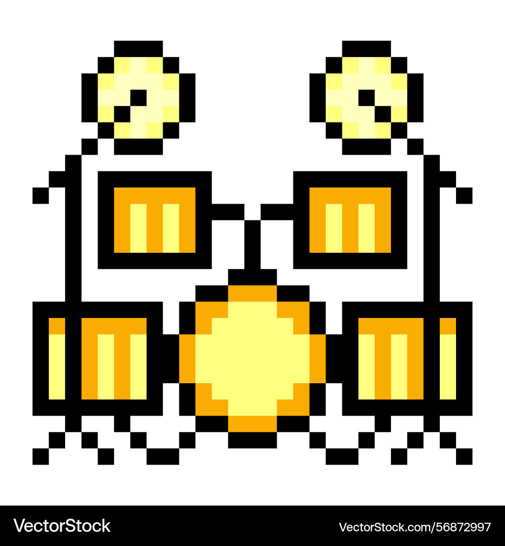 Drum set in pixel art style Vector Image