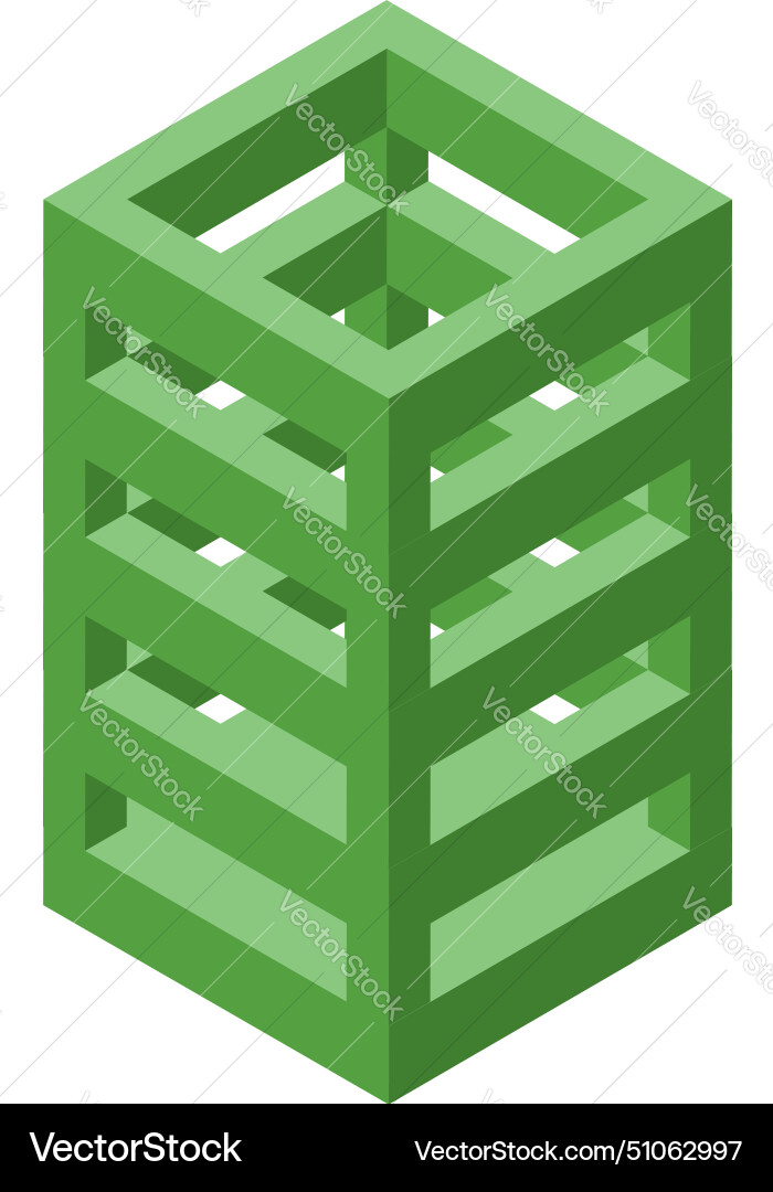 Green plastic pencil stand icon isometric Green plastic pencil stand icon isometric vector image