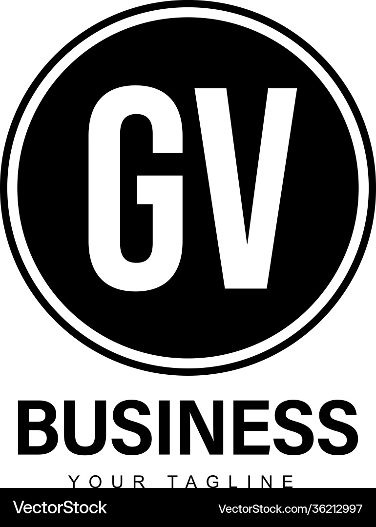 Gv initial a logo design with abstract style Gv initial a logo design with abstract style vector image
