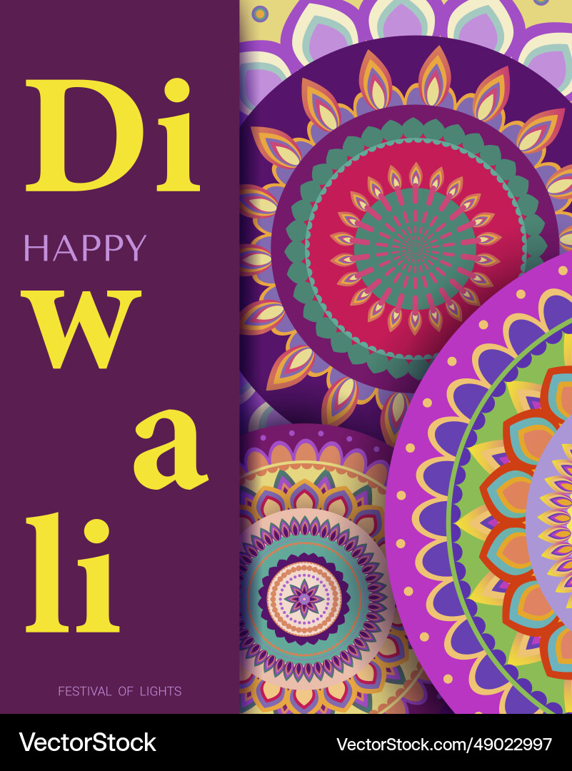Happy diwali purple background with floral Happy diwali purple background with floral vector image