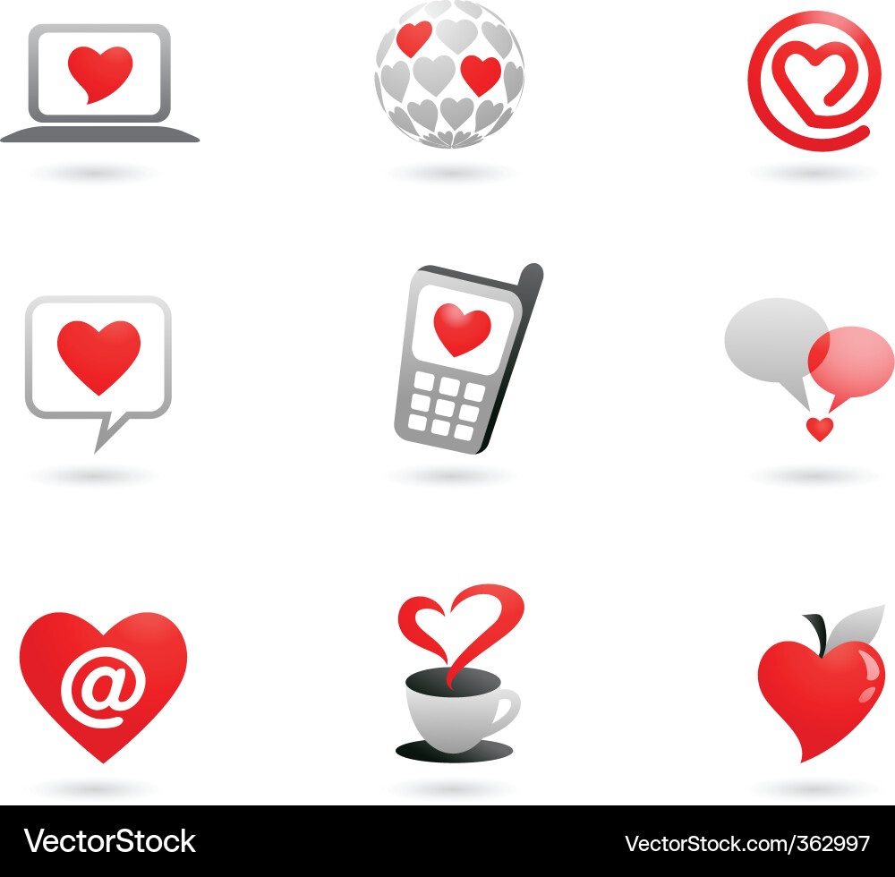 Heart Icon Collection vector image