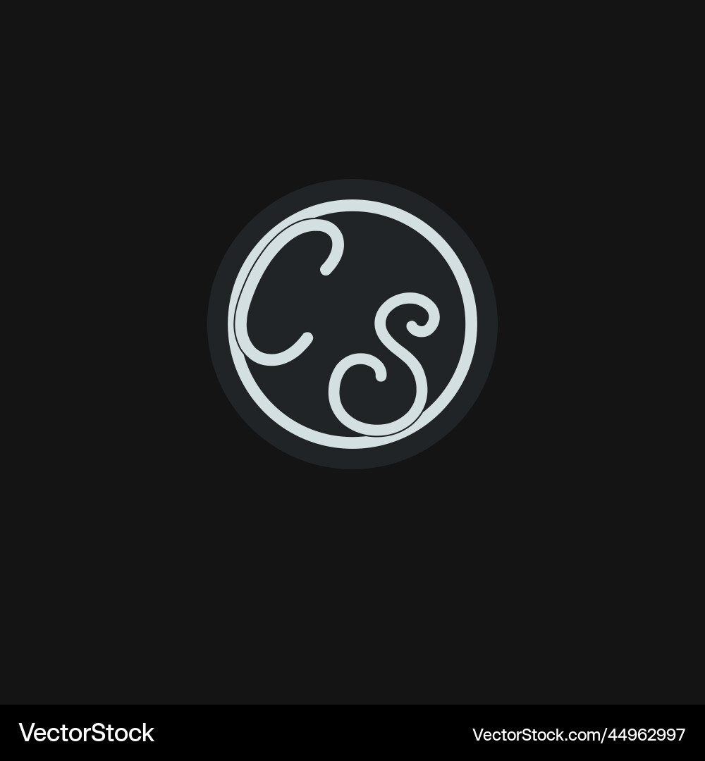 Initials cs logo monogram with simple circle line vector image