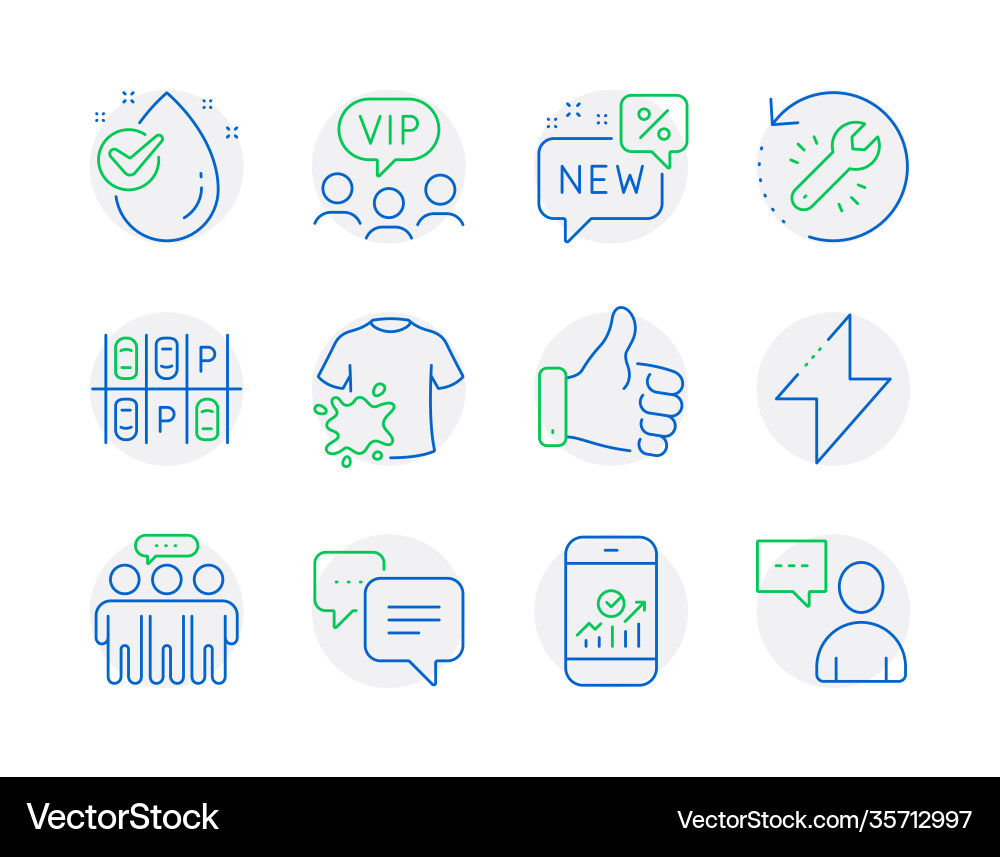 Line icons set included icon as new dots message vector image