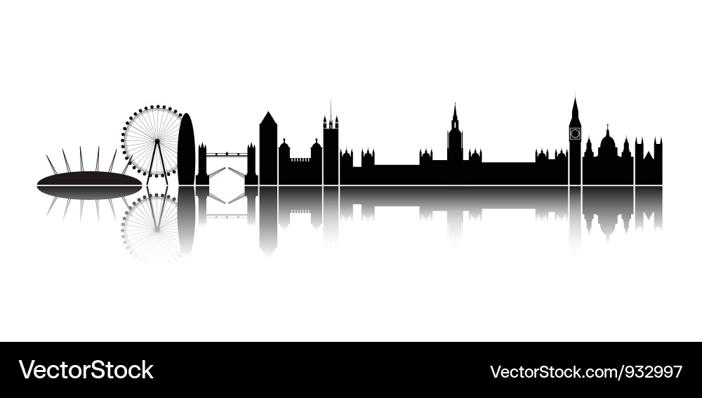 London Skyline Silhouette Vector Image