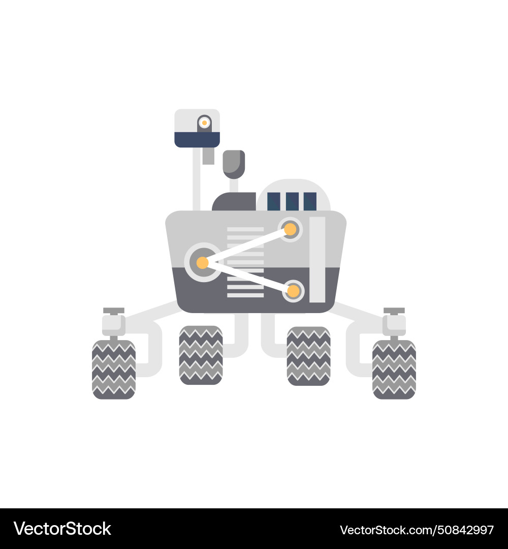 Lunar rover front view robot with camera vector image