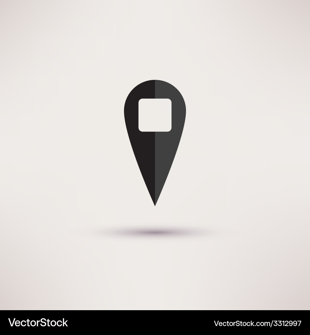 Navigation icon black marker on the map flat vector image