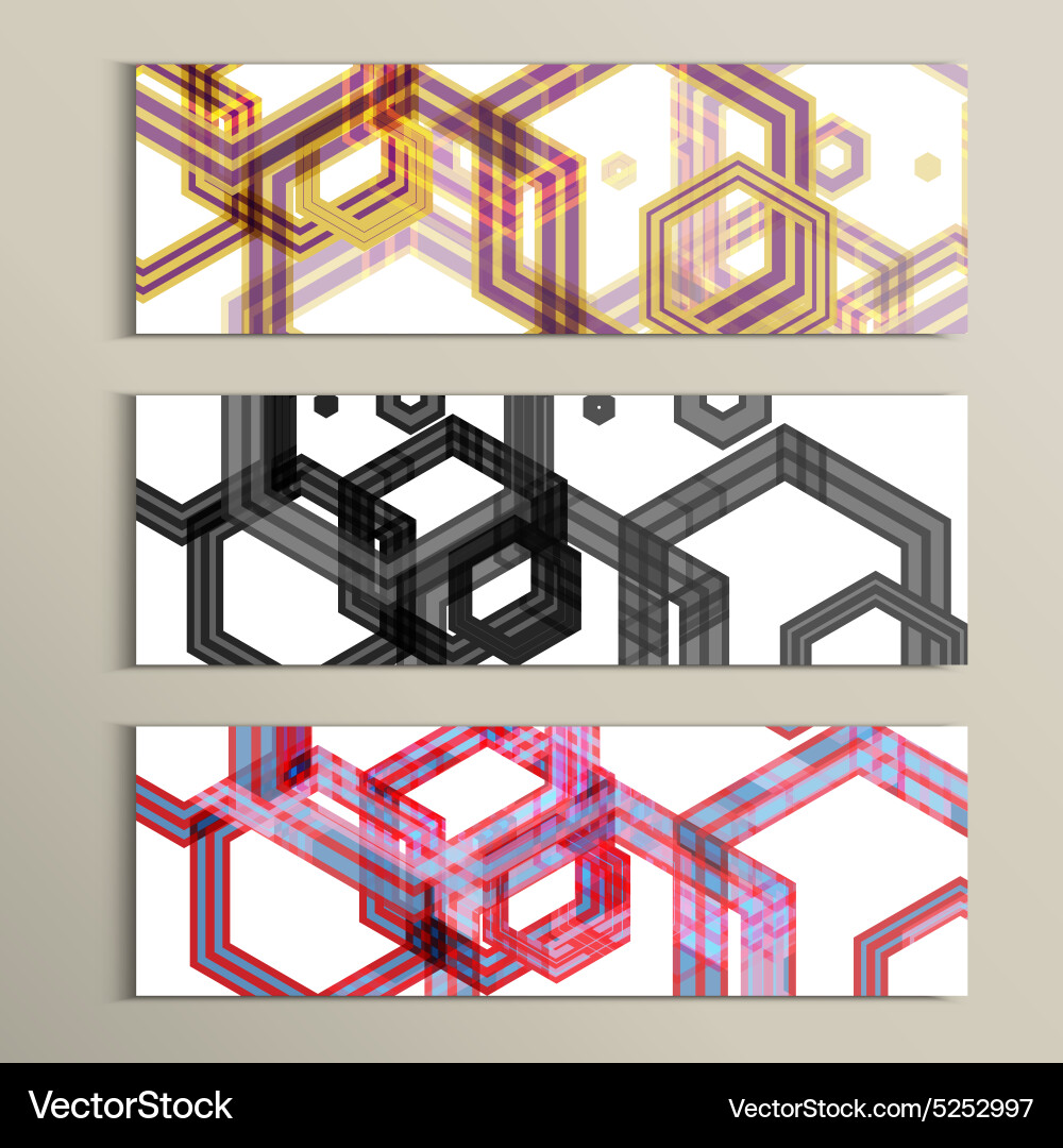 Set background of large colored hexagons Vector Image