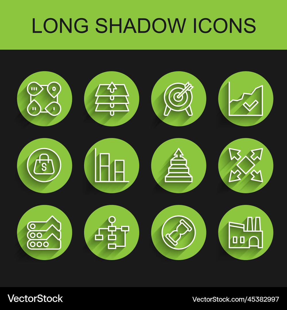 Set line graph chart diagram hierarchy vector image