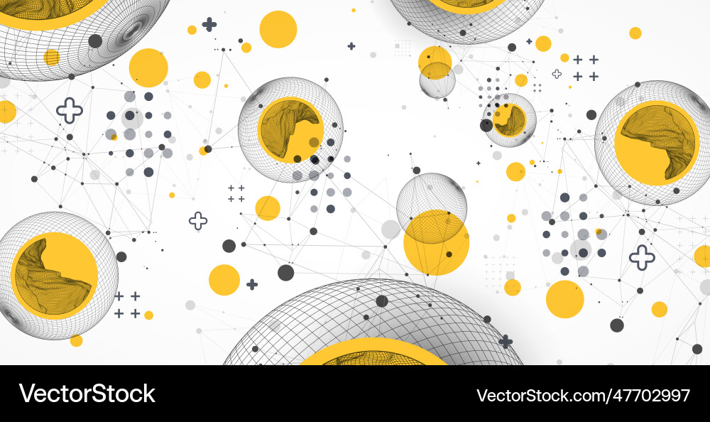 Sphere theme with connected lines in technology Sphere theme with connected lines in technology vector image