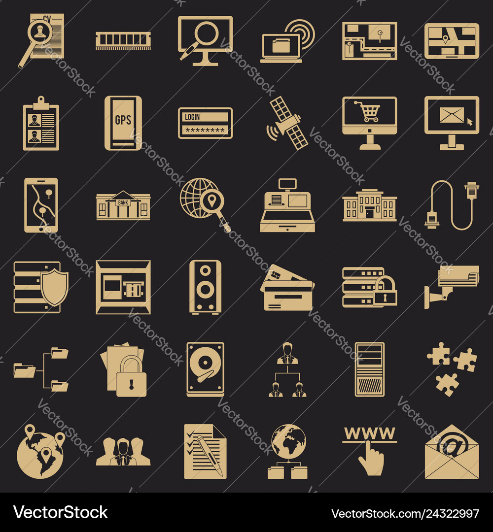 Technology icons set simple style Technology icons set simple style vector image